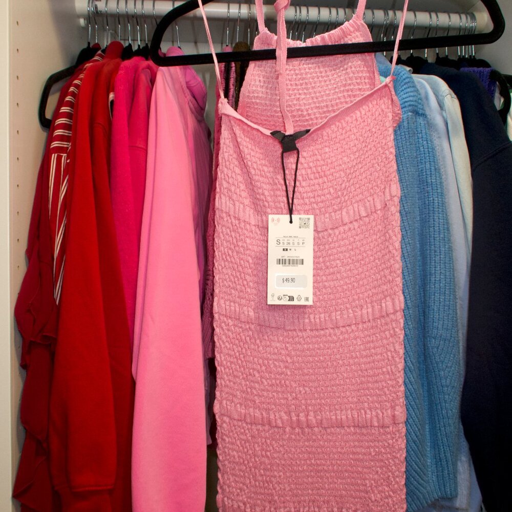Pink Zara Knit Halter Dress NWT - Picture 3 of 3